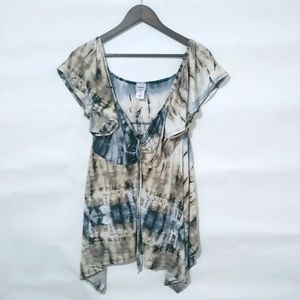 Evogues 3X Blue Creme Tie Dye Top Plus